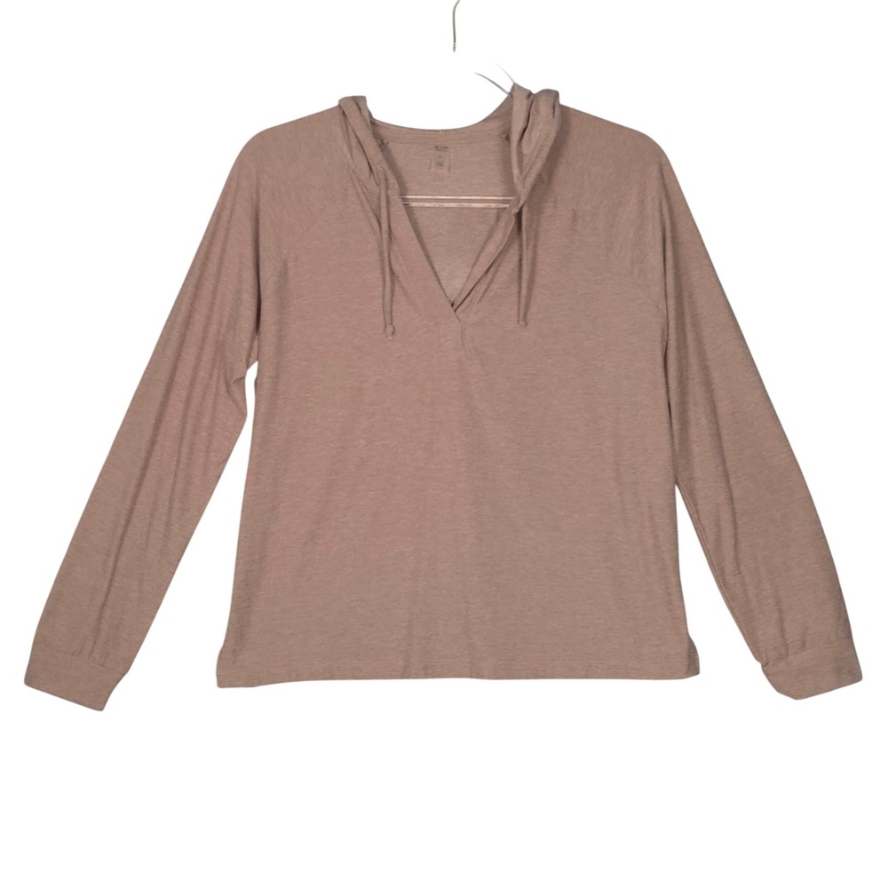 Beyond Yoga Women Small Featherweight The Splits Hoodie Taupe Long Sleeve *READ*